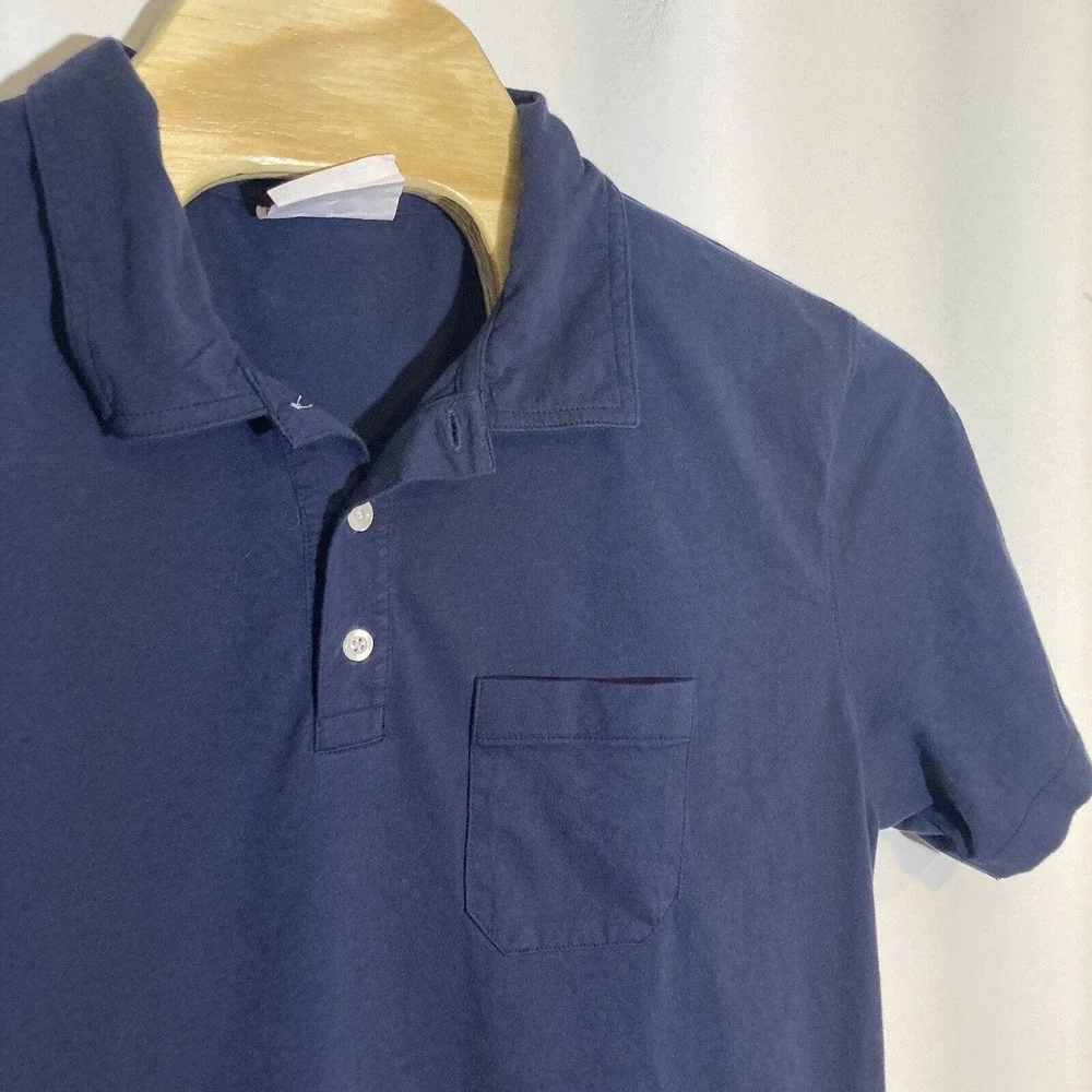 The Cotton Market Men’s XL Navy‎ Blue Polo Handcrafted In Peru Short Sleeve